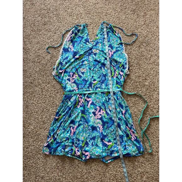 Lilly Pulitzer Gianni Skort/Romper, shorts outfit; Womens XL; Sleeveless; Halter - Picture 4 of 11